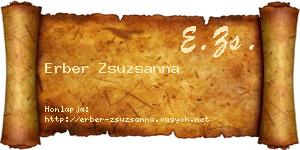 Erber Zsuzsanna névjegykártya